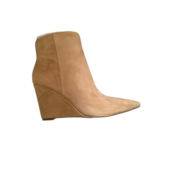 Vince Camuto Womens Tan Suede Teeray Side Zip Up Wedge Bootie Sz 8.5 M New - Picture 3 of 10